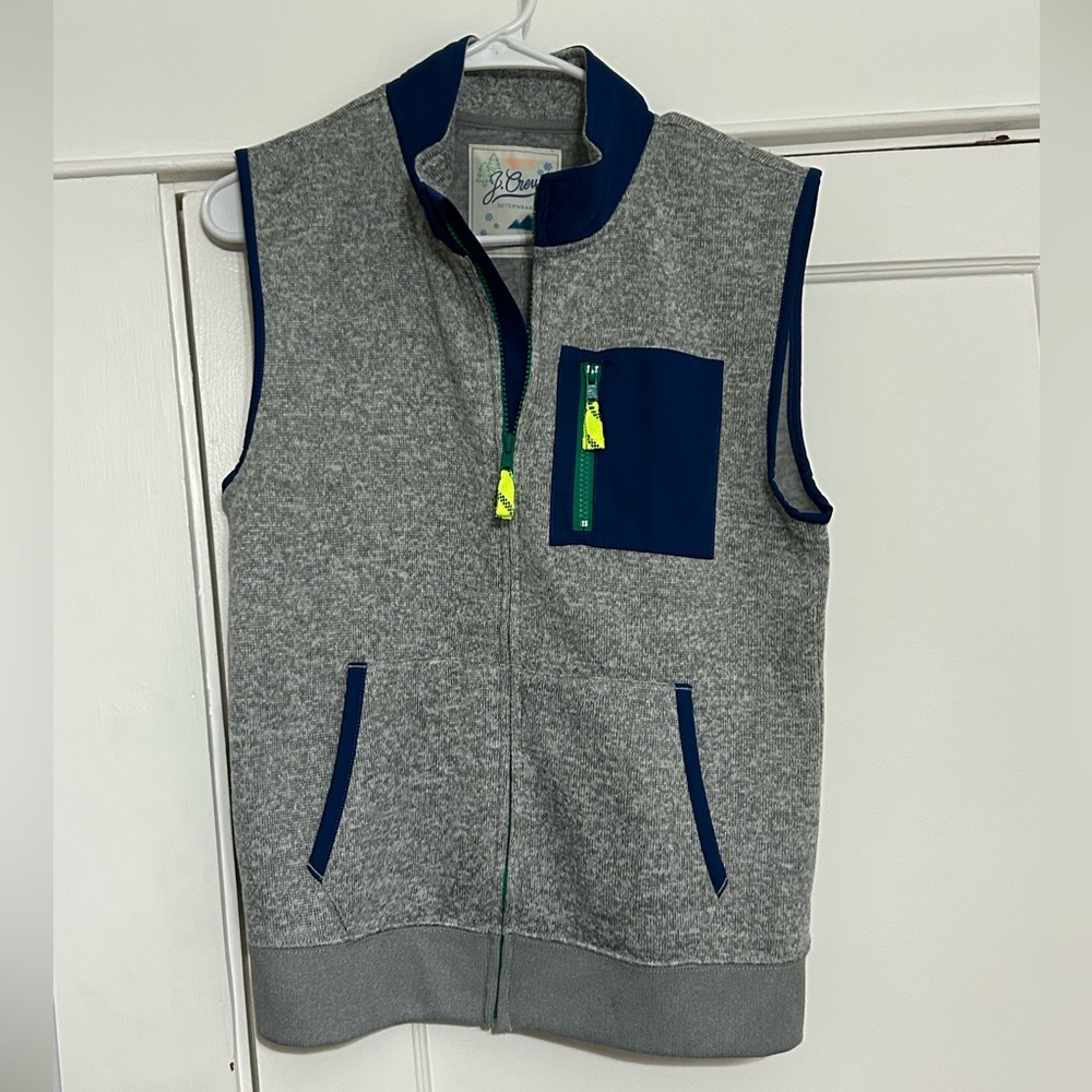 J Crew Crewcuts Summit Fleece Vest Grey Boys XL
